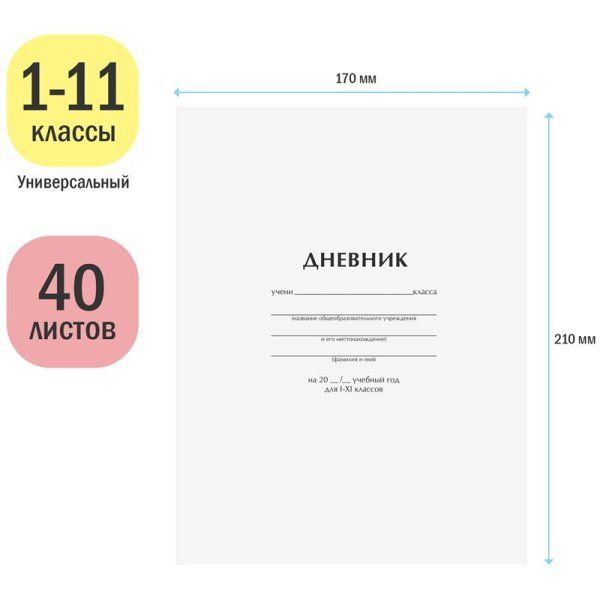 Дневник 1-11 кл. 40л. ArtSpace "Белый" ВД-лак RE-Ду40_18285