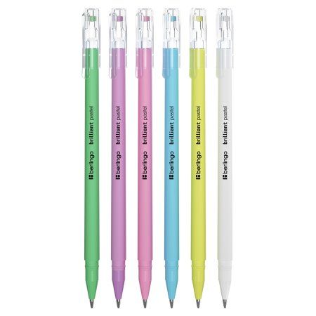Набор гелевых ручек Berlingo "Brilliant Pastel" 6 шт 6 цв 0.8 мм, корпус ассорти RE-CNg_60606