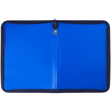 Папка на молнии A4 СТАММ 500 мкм, пластик, молния вокруг, синяя RE-ММ-31261