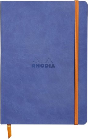 Блокнот RHODIARAMA Softcover A5 90 г/м2 80 л, в линию, на резинке, сапфировый RH-117408C