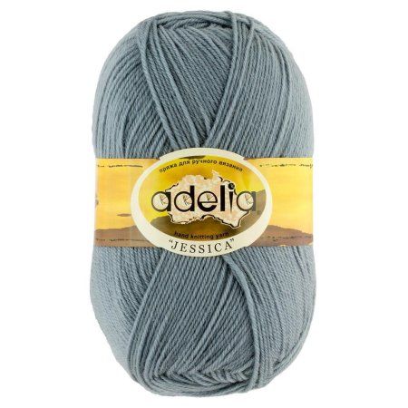 Пряжа ADELIA Jessica 67% шерсть, 33% полиэстер 1 х 100 г 260 ± 10 м №20 серо-голубой ADE-JES-20