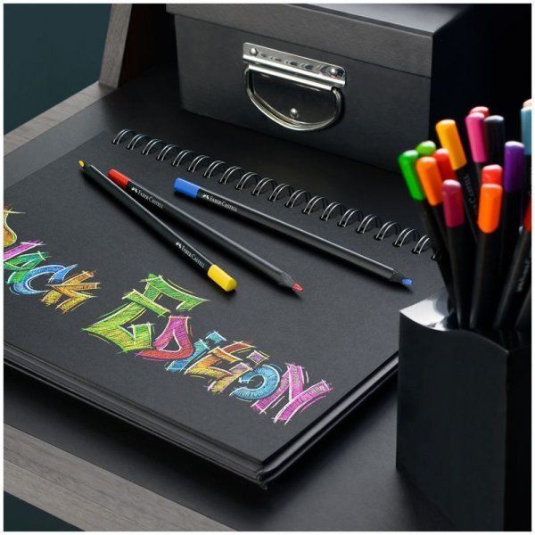 Карандаши цветные Faber-Castell "Black Edition" 36 цв трехгранные, черное дерево, заточенные, картон RE-116436