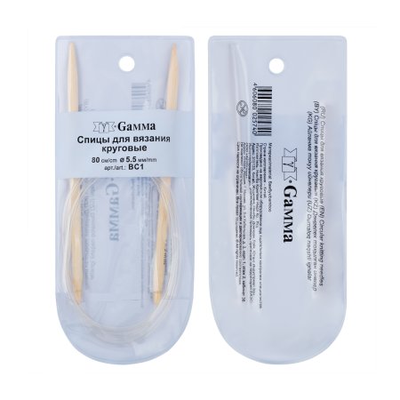 Спицы круговые GAMMA бамбук d 5.5 мм 80 см BC1-55