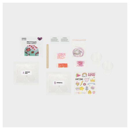 Набор для создания украшений из эпоксидной смолы ТРИ СОВЫ "Дари нежность" кулон и браслет, коробка RE-B036Y