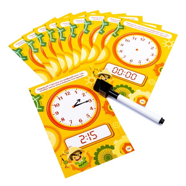 Обучающая игра "Который час" Пиши-стирай KOR-04389