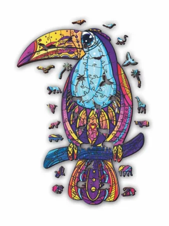 Деревянный пазл "Радужный Тукан" МДФ UD-HD20033