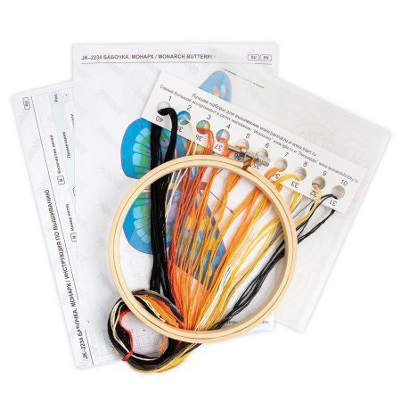 Набор для вышивания PANNA Живая картина. Бабочка. Монарх" 13 х 13 см JK-2234