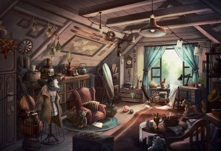 Пазл 1500 элементов ФРЕЯ "Уютный чердак" PZL-1500/19