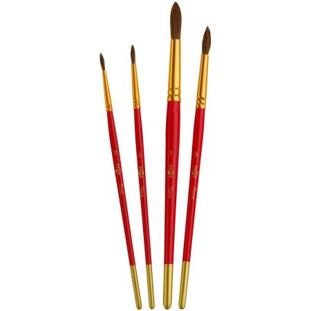 Набор кистей ГАММА "Мультики" 4 шт пони круглые № 2, 3, 5, 7, блистер, европодвес RE-280420234