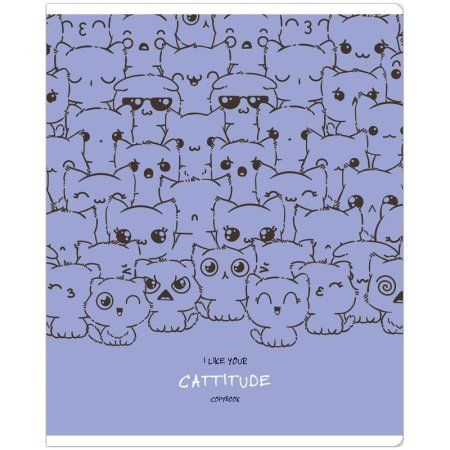 Тетрадь 48л. A5 клетка MESHU "Cat wave" матовая ламинация, выборочный УФ-лак RE-MS_43092