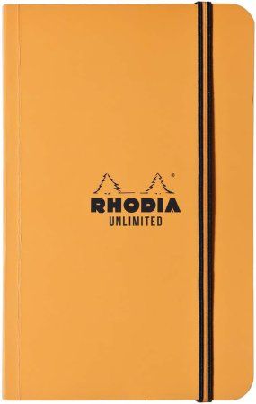 Блокнот RHODIA Unlimited A6 80 г/м2 60 л, в клетку, мягк.обл., на резинке, цвет ассорти RH-118058C