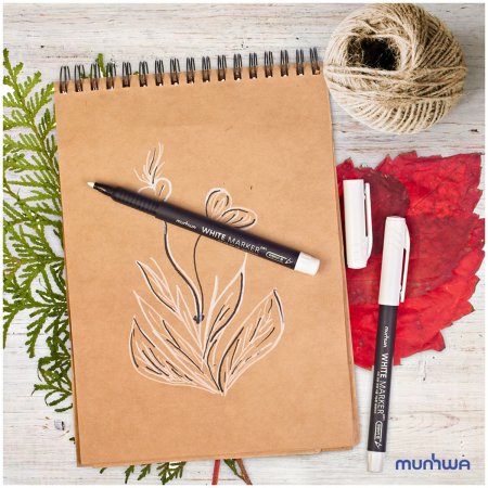 Маркер перманентный MunHwa 1 мм, пулевидный, белый RE-WPM-05