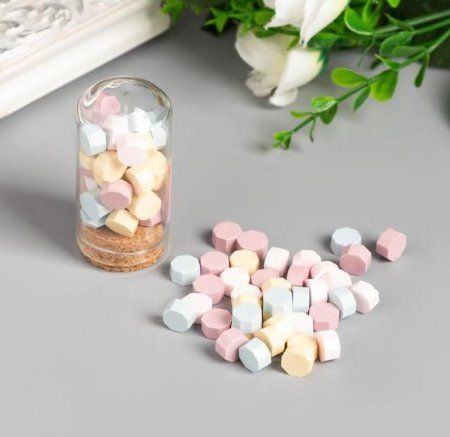 Сургуч в гранулах в баночке "Восьмигранник" 15 г 4.5 x 3 x 3 см пастельные цвета SIM-5217440