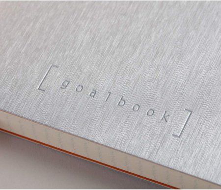 Блокнот RHODIA Goalbook A5 90 г/м2 120 л, в клетку, мягк.обл., на резинке, серебро RH-117761C