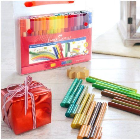 Фломастеры Faber-Castell "Connector" 60 цв смываемые, соединяемые колпачки RE-155560