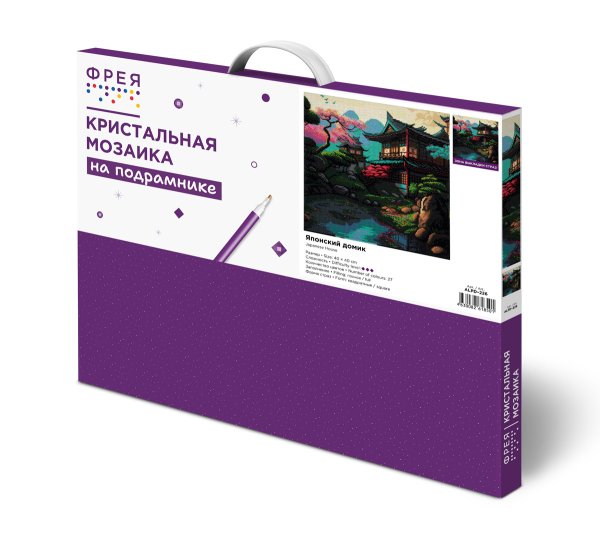 Кристальная (алмазная) мозаика ФРЕЯ на подрамнике "Японский домик" 40 х 40 см ALPD-226
