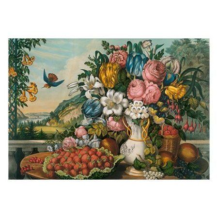 Пазл 1000 элементов ФРЕЯ "Мировые шедевры искусства. Пейзаж – Фрукты и Цветы, Фрэнсис Флора Бонд Палмер" MET-PZL-1000/04