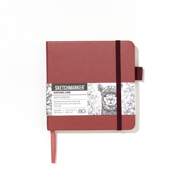 Блокнот для зарисовок SKETCHMARKER 140 г/м2 12 x 12 см 80 л, твердая обложка, Красный винтаж NP-25604002SM