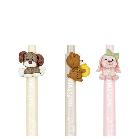 Ручка шариковая автоматическая MESHU "Funny friends" синяя, 0.7 мм, корпус ассорти, с топпером RE-MS_55297