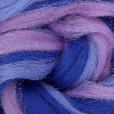 Шерсть для валяния GAMMA 100% полутонкая шерсть 50 г сирень/лесной колокольчик/василёк MY-050-6062