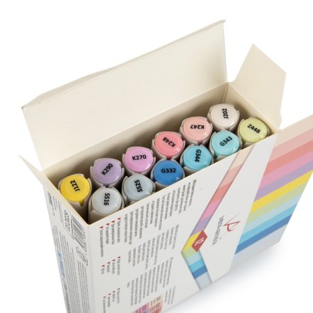 Набор маркеров на спиртовой основе VISTA-ARTISTA 01 - Пастельные тона 0.7-7 мм 12 цв BMAS-12-01