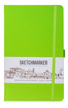 Блокнот для зарисовок SKETCHMARKER 140 г/м2 13 x 21 см 80 л, твердая обложка, Зеленый луг MP23143683SM