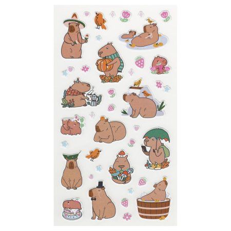 Наклейки объемные Мульти-Пульти "Капибара" 22 x 10 см, пакет, европодвес RE-PS_59257