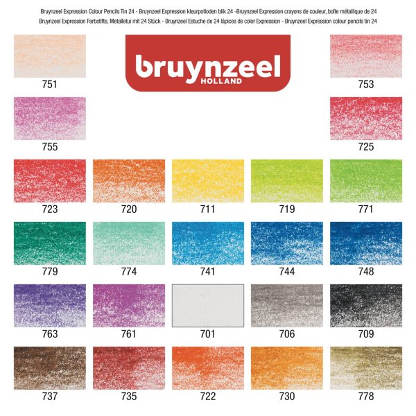 Набор цветных карандашей BRUYNZEEL Expression Colour 24 цвета в металлической коробке MP60312024