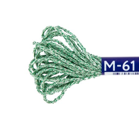 Нитки для вышивания GAMMA мулине NM металлик 6 м белый/зеленый MG-NM-61
