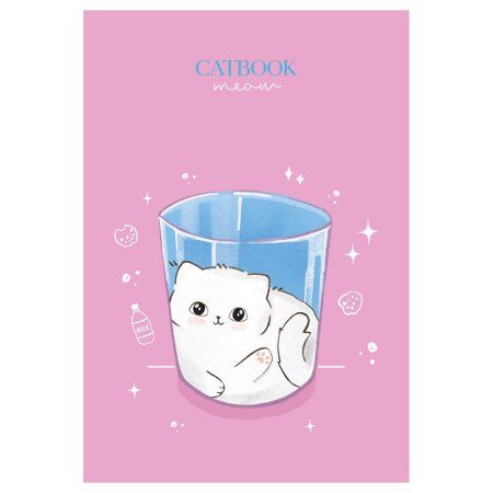 Блокнот А6 40л. MESHU "Cat book" на отрывной склейке, матовая ламинация, выборочный УФ-лак RE-MS_54397