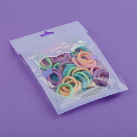 Резинки для волос MESHU пастельные ассорти, 40 шт, европодвес RE-MS_60556