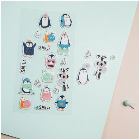 Наклейки объемные MESHU "Cute friends" 10 x 19 см RE-MS_36957