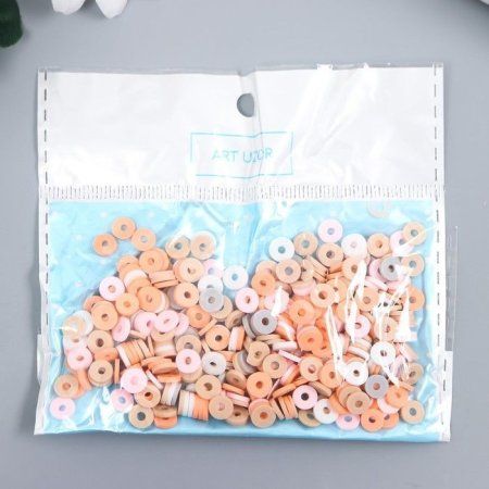 Бусины для творчества PVC "Колечки зефирные" набор ≈ 330 шт 0.1 х 0.6 х 0.6 см SIM-9127278