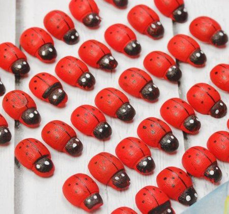 Наклейки "Божьи коровки" 40 шт красные SIM-2303320