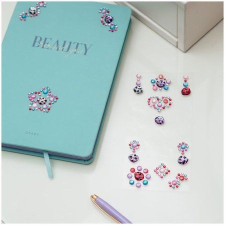 Наклейки акриловые MESHU "Shiny crystals" 23 x 9 см, стразы, 140 накл, инд. уп., европодвес RE-MS_36668