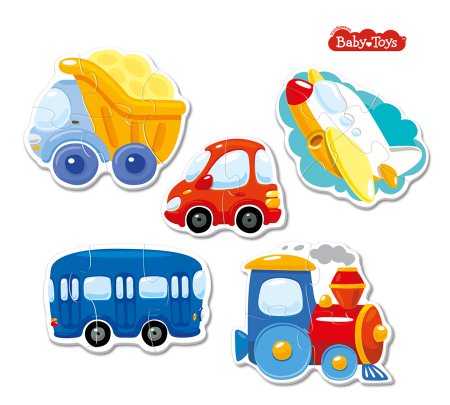 Контурный пазл Baby Toys "Транспорт" 5 карт. 15 элементов KOR-04118