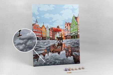 Набор для раскрашивания по номерам (холст на подрамнике) ФРЕЯ 50 х 40 см "Городская площадь" PNB/PL-120