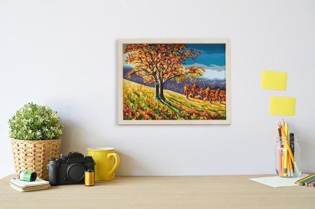 Набор для раскрашивания по номерам (на картоне) ФРЕЯ 40 х 30 см "Разноцветная осень" PKZ/PM-070