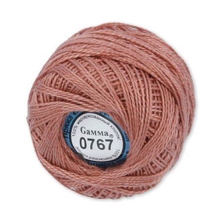 Пряжа GAMMA Ирис 100% хлопок 1 x 10 г 82 ± 3 м №0767 какао GAM-IRI-1-0767