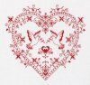 Набор для вышивания PANNA Сердце с голубями 20 х 19 см SO-1403