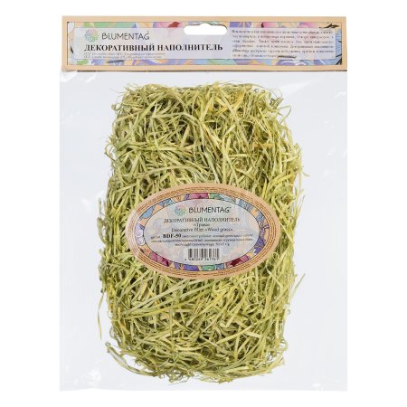 Декоративный наполнитель "Трава" Blumentag 50 г ± 5 г 02 зеленый BDF-50-02