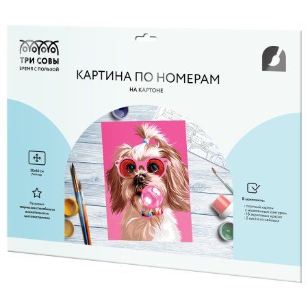 Картина по номерам на картоне ТРИ СОВЫ "Яркое настроение" 30 x 40 см, краски и кисть RE-КК3040_57071