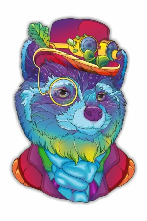 Деревянный пазл "Енот steampunk" МДФ UD-HD20034