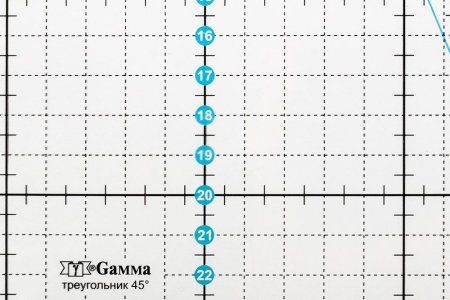 Линейка для пэчворка "треугольник 45°" GAMMA пластик 24 см х 20 см в пакете QRL-08
