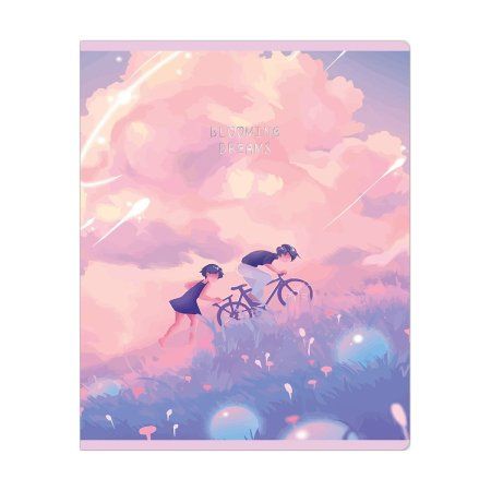 Тетрадь 48л. A5 клетка MESHU "Blooming dreams" софт-тач ламинация, тиснение фольгой RE-MS_49776