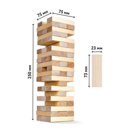 Настольная игра: ТРИ СОВЫ "Башня с фантами" неокраш. дерев. блоки, с уголком RE-НИ_45630
