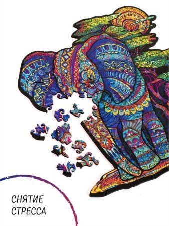 Деревянный пазл с двухслойной крышкой Слон M (2022) MAGZ121-2