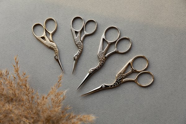 Ножницы GAMMA для рукоделия "Цапельки" 117 мм под никель в блистере G-912