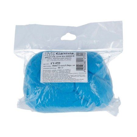 Шерсть для валяния GAMMA 100% мериносовая шерсть 50 г голуб.бирюза FY-050-0473 Шерсть для валяния GAMMA 100% мериносовая шерсть 50 г голуб.бирюза FY-050-0473
