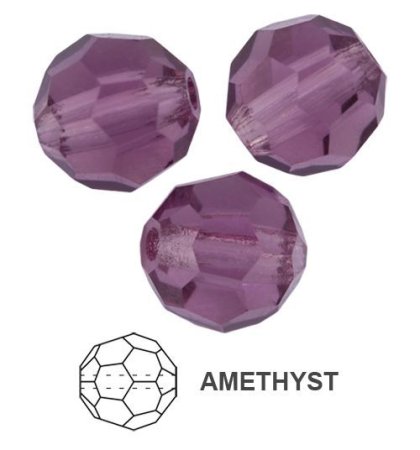 Бусины Чехия PRECIOSA 451-19-602 8 мм 1 шт 12 фиолетовый/amethyst